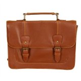 Mini cartable en simili cuir caramel 
