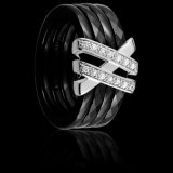 Bague Guy Laroche en céramique noire et diamants