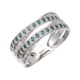 Bague Mogul avec des diamants bleus et blancs