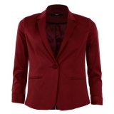 Couleur bordeaux et matière satinée pour cette veste