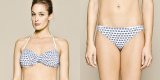 Bikini bandeau imprimé bleu 3D