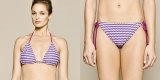 Bikini en maille jacquard violette 