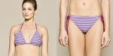 Bikini en maille jacquard violette 