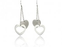 Boucles d’oreilles Histoire d’Or argent duo de coeur Collection Automne hiver 2011/2012