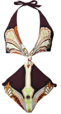 Trikini H&M femme collection été 2011 bordeaux imprimé foulard