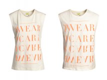 Débardeur blanc cassé à messages femme homme collection Fashion against Aid 2011 printemps-été H&M