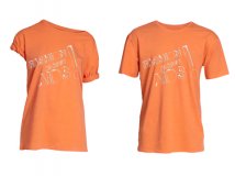 Tee-shirt orange à messages manches courtes design femme homme Fashion against AIDS collection printemps-été 2011 H&M