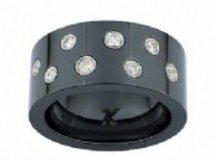 Bague K-Jeell en céramique noire et diamants