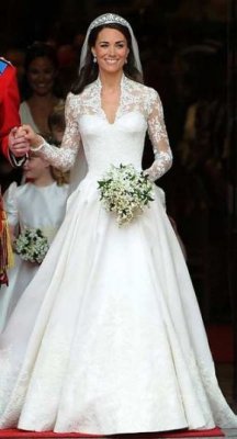 Kate Middleton, en robe de mariée Alexander McQueen