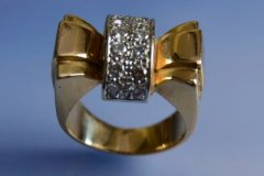 Bague 1940 or diamant Bottazzi et Blondel