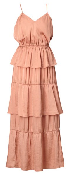 H&M collection printemps été 2011 robe longue romantique rose pastel volantée