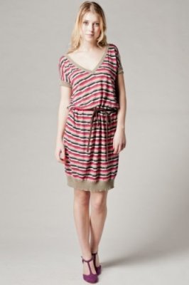 Robe en maille imprimée manches courtes