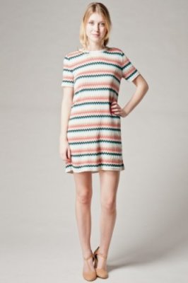 Robe en maille imprimée zig zag