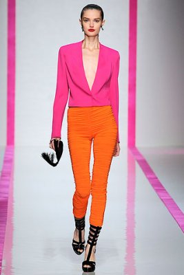 Blazer rose et legging orange Emmanuel Ungaro mode femme printemps été 2010