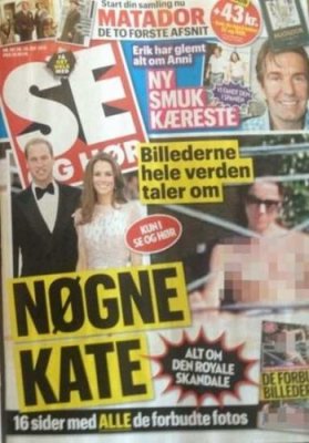 "Kate nue", en une de Se og Hør !