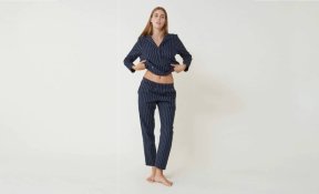 Pyjama pour femme en flanelle bleu-marine Le slip français
