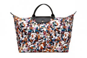 Sac pliage Longchamp en toile imprimé pilule par Jeremy Scott 2011