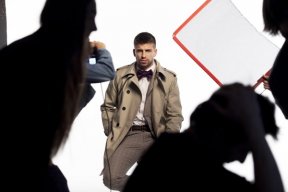 Séance de shooting chez HE by Mango avec Gerard Piqué