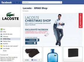 La nouvelle boutique de Lacoste sur Facebook