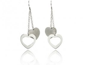 Boucles d'oreilles Histoire d'Or argent duo de coeur Collection Automne hiver 2011/2012
