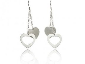 Boucles d'oreilles Histoire d'Or argent duo de coeur Collection Automne hiver 2011/2012