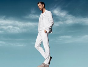 Ensemble veste pantalon T-shirt blanc tous en coton biologique Conscious Collection Homme Printemps-Eté 2011 H&M