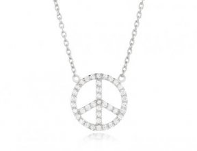 Collier argent peace and love Histoire d'Or Collection Automne hiver 2011/2012