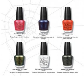 Six couleurs de vernis à ongles de la collection Spiderman d'O.P.I