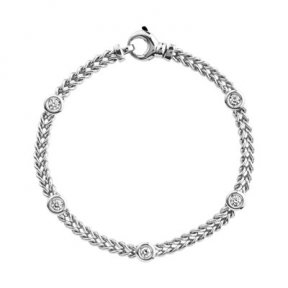 Bracelet en mailles tressées or blanc serti de diamants Maty Collection Automne hiver 2011/2012