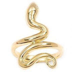 Bague en plaqué or jaune en forme de serpent