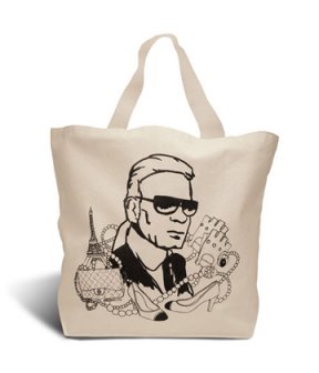 Sac à l'éfigie de Karl Lagerfeld