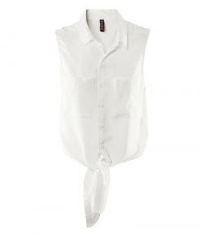 Blouse courte sans manche en viscose souple 