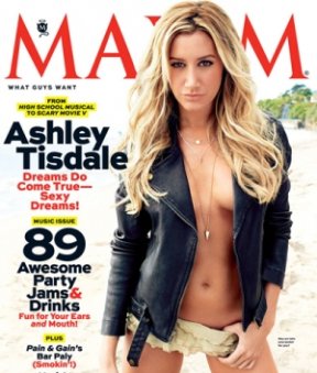 Ashley Tisdale nous laisse entrevoir sa poitrine sur la couverture de Maxim