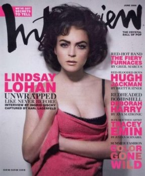 Lindsay Lohan en couverture d'Interview en juin 2006