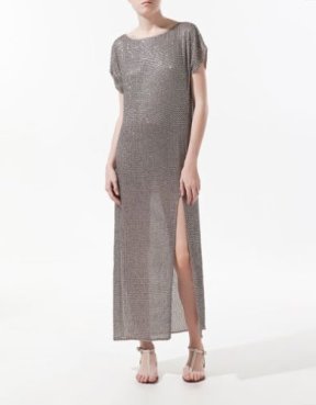Robe à paillettes fendue