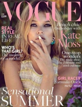 Kate Moss, covergirl de Vogue UK juin 2013