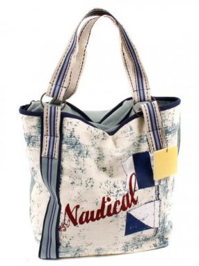 Sac de plage Nautical couleur bleu et écru