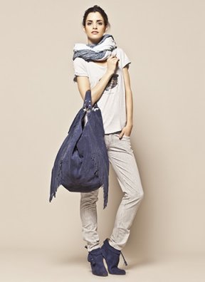 Sac à franges couleur prusse 
