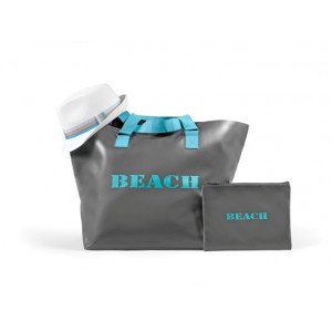 Sac de plage gris ardoise Beach Cost deco 