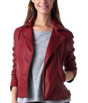 Blouson simili cuir rouge esprit rock Promod Collection Hiver 2012