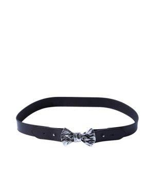 Ceinture cuir noir avec fermeture nœud gris Promod Collection Automne hiver 2011/2012