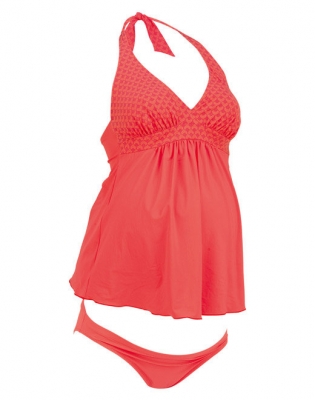 Tankini color block pour femme enceinte modèle Orient Sunrise vu sur Les trésors de Mae été 2011