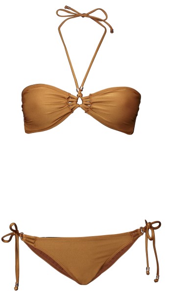 Bikini bandeau doré H&M femme été 2011