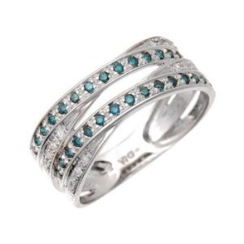 Bague Mogul avec des diamants bleus et blancs