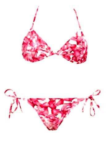 Bikini floral rose et blanc Eres et Longchamp, collection printemps-été 2011