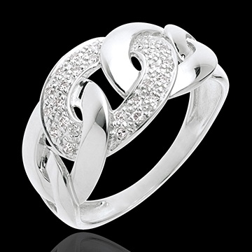 Bague Sautoir en or blanc et diamants