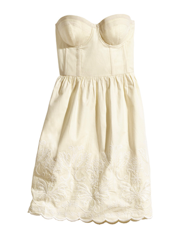 Robe bustier balconnet à armature beige clair en coton biologique Conscious Collection Femmes H&M Printemps-Eté 2011