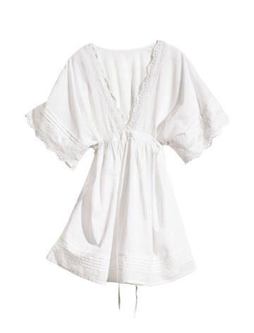 Tunique blanche en coton biologique pour femmes Conscious Collection Printemps-Eté 2011 H&M