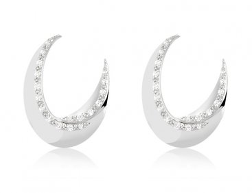 Boucles d’oreilles Histoire d’Or argent style créole avec zirconia incrusté Collection Automne hiver 2011/2012