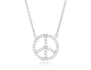 Collier argent peace and love Histoire d'Or Collection Automne hiver 2011/2012